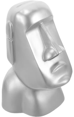 Zerodeko Moai Statue Resin Headphone Stand Silver Desktop Ornament