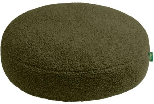 HUNTER Kumara Hundekissen | kuschelig weicher Teddyplüsch, Rutschhemmende Unterseite, Bezug maschinenwaschbar, Farbe: Khaki, Größe: 90 cm