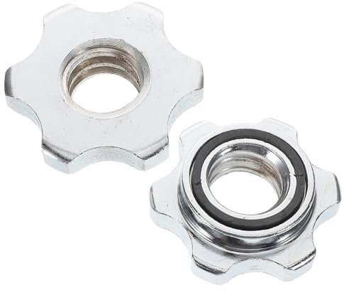 ARTSEWPLY 2pcs Dumbbell Bar Extension Accessory Hex Nut Barbell Clamp Locking Mechanism for Gym Fitness