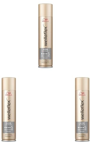 Wellaflex Shine & Hold Haarspray für Frauen | Bis zu 48 Std. ultra starker Halt | Für luxuriösen, natürlichen Glanz | Sanft zur Kopfhaut, dermatologisch getestet | Vegane Formel | Haltegrad 5 | 250ml