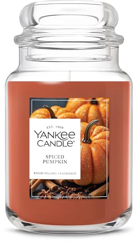 Yankee Candle Spiced Pumpkin, candela profumata autunnale, barattolo grande da 623,7 g con fino a 150 ore di combustione, regalo