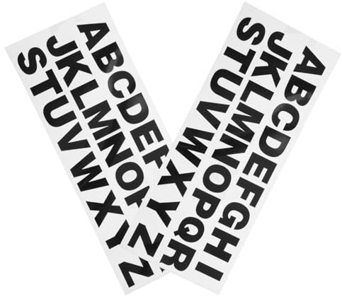ETHZZLE 2stücke Aufkleber Auto Reflectierend Alphabet Schwarz Motorrad Buchstaben Zahlen DIY Briefkasten Laptop Wand