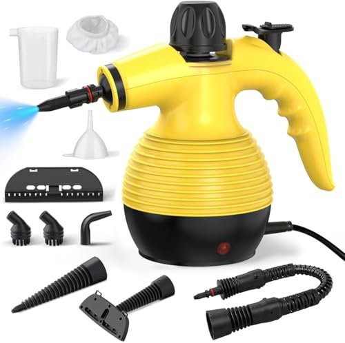 Nettoyeur vapeur portable multi-surfaces avec 10 accessoires sans produits chimiques pour un usage domestique, nettoyeur vapeur pour nettoyer la saleté, la graisse, les joints, le carrelage, le sol