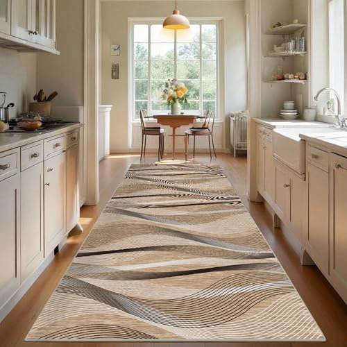 TEHWDAIYOU Alfombras de Pasillo Larga, Alfombras de área Lavable Vintage Alfombra Cocina Absorbente Lavable, Alfombra Comedor Pasillo, Alfombra Corredor Antideslizante, Alfombra Entrada 40 x 60 cm