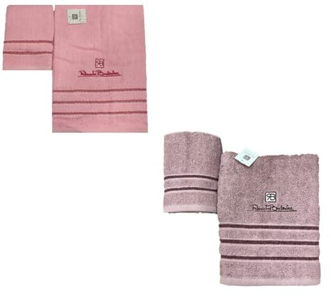 Renato Balestra 2 Set di 2 Asciugamani da bagno (1 viso e 1 bidet) Ass (Rosa-Cipria)