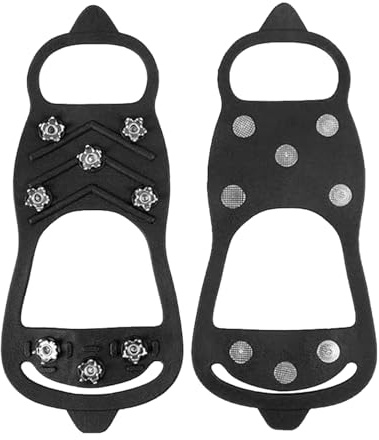 TenaLucy Überziehbare Spikes Nagelschuhe, Universal Steigeisen 8 Zähne | Anti-Rutsch Schuhspikes für Winter, Antirutsch Steigeisen für Bergschuhe für Wintersport im Freien Wandern Winterwandern