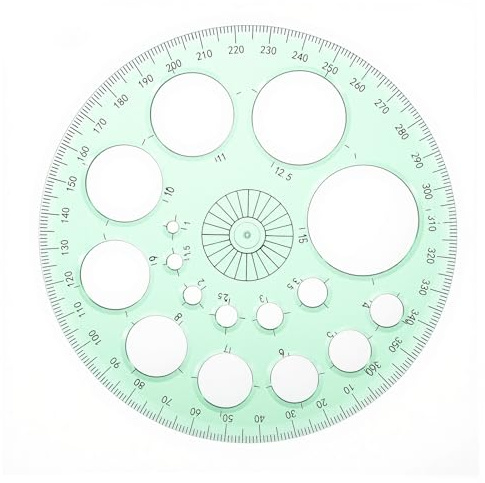 LXUEJIE 2Pcs Circle Template for Drawing, Round Stencil Template for Drawing Professional, Multi Function Drawings Aid Tool, Large and Small Circle Drawings Tool for Studying Designing Office (Green)