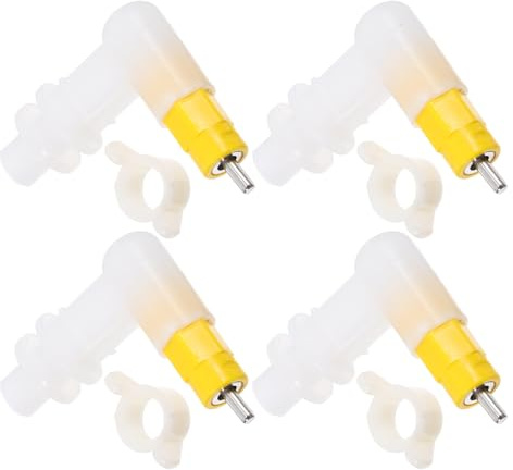 CIYODO Trinkwasser 4 Stück Packung Automatische Nippeltränken Für Geflügel Und Kaninchen Inklusive Kurzer Weißer Bogen Geeignet Für Wachtelküken Und Kleine Vögel