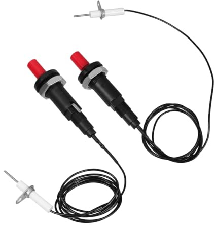 Hohopeti Accenditore per Fornelli a Gas 2 Pezzi Pulsante Ceramico per Barbecue e Fornelli da Campeggio, Accenditori per Grill a Gas Portatili Installazione Semplice e Accensione Immediata