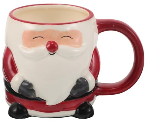 BESTYASH Tazza di Natale Babbo Natale Dipinto Mano Tazza di Cioccolata Calda in Ceramica Tazze da Caffè Originali per Feste Stoviglie Natalizie