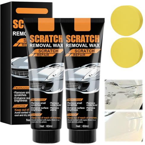 2 Stück Kratzer Entferner Auto, 120ML Auto Kratzer Entferner, Scratch Remover Auto, Autolack Kratzer Entferner Kratzerentferner Autolack mit Schwamm Lack Reparatur Polieren Paste für Fahrzeuge