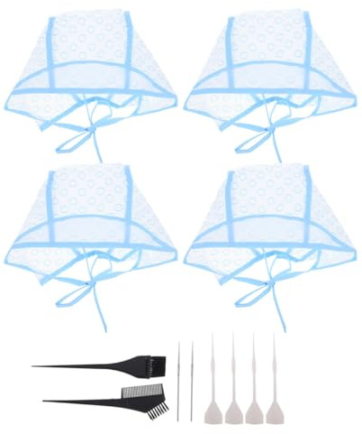 PLAFOPE 12 Pezzi Cuffia per Tintura Capelli Regolabile con Fori per Schiariture, Cappello Colorazione Capelli per Uso Professionale e Casalingo, Kit Accessori per Colpi di Sole Salone