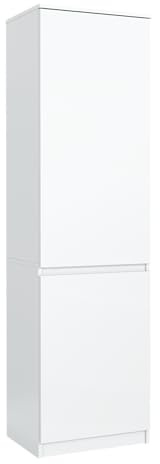 meble masztalerz Armadio Alto con 2 Ante Bianco 50x39x180 cm – Scarpiera Alta – Armadio Stretto da Ingresso – Mobile Multiuso con Ripiani – Mobile per Soggiorno e Ingresso – Arredo Moderno