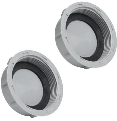 LICHUANUK 2pcs blindkappe siphon verschlusskappe Waschbecken für Küchenablaufrohr Durchmesser Dn40 40 mm G1½ und Flachdichtungen, Siphonstopfen Siphon stopfen Durchmesser 45mm (45mm 2pcs)