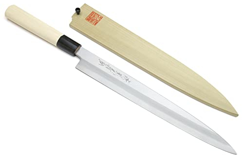 Yoshihiro Shiroko High Carbon Steel Kasumi Yanagi Magnolia Handle Sushi Sashimi Chef Knife (11.8 (300mm))