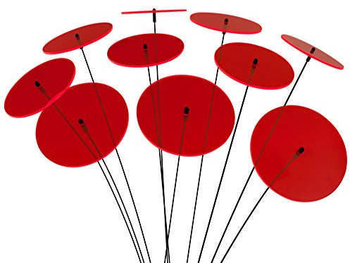 SUNPLAY Sonnenfänger-Scheiben in ROT, 10 Stück je 10 cm Durchmesser im Set + 35 cm Schwingstäbe
