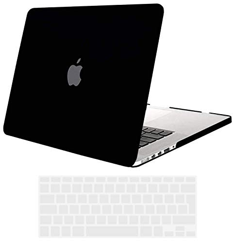 TECOOL Hülle Kompatibel mit Alten MacBook Pro 13 Zoll Retina 2015 2014 2013 2012 (A1502 A1425), Ultradünne Schutzhülle Hartschale Case mit Tastaturschutz (EU Layout), Schwarz | 2012-2015, Ultradünne Schutzhülle, Snap-on Hardcase, Ohne Logoausschnitt, EU Tastaturschutz, Soft-Touch Beschichtung