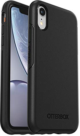 OtterBox Symmetry Hülle für iPhone XR, stoßfest, sturzsicher, schützende dünne Hülle, 3x getestet nach Militärstandard, Schwarz, Keine Einzelhandelsverpackung
