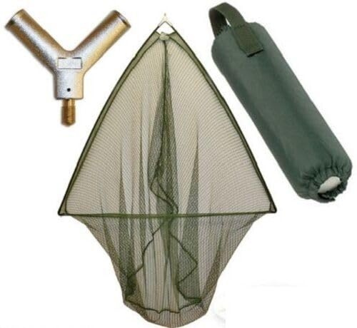 36 or 42 Inch Soft Mesh Net With Float For Pike Barbel Carp Fishing Landing Includes Spreader Block (36 Net with net float)