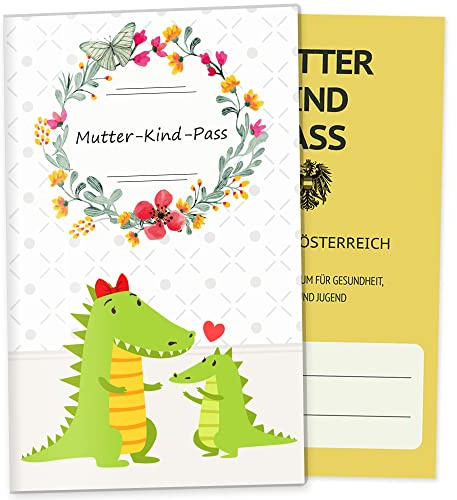 OLGS Mutter-Kind-Passhülle 3-teilig Austria Mommy Love Butterfly | Baby Schwanger Geschenkidee Mukipasshülle | Schutzhülle Muki-Pass (MuKi-Pass Österreich ohne Personalisierung, Krokodil)