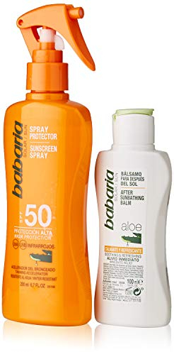 Babaria - Pack Protector Solar 50 + After sun | sunscreen spf 50 | crema solar 50 para este verano | crema solar corporal 50 en Spray | Protección Sola