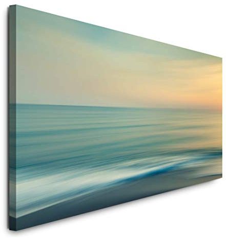 Paul Sinus Art GmbH Meer und Himmel 120x 50cm Panorama Leinwand Bild XXL Format Wandbilder Wohnzimmer Wohnung Deko Kunstdrucke