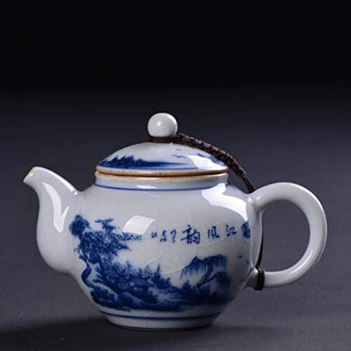 Cinese Jingdezhen Teiera Antica ad Alta capacità Dipinta a Mano Teiera in Ceramica di Porcellana Blu e Bianca - No.30