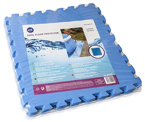 Gre MPF509Z - Protector de Suelo para Piscina Fabricado en EVA Azul, 9 Piezas, 4.5 mm de Grosor, Resistente y Antipinchazos