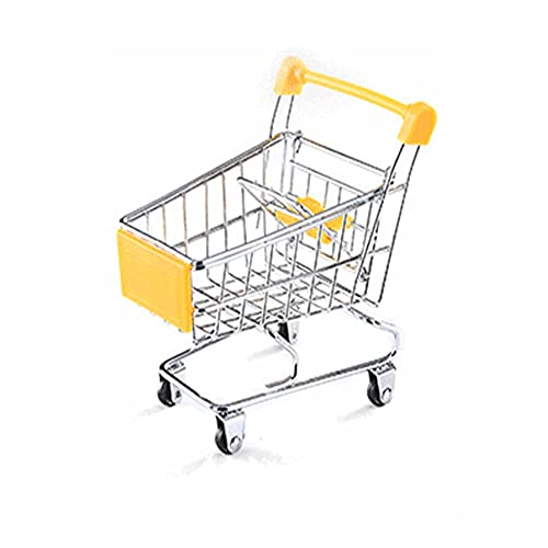 GIVBRO Mini-Supermarkt Bollerwagen, Einkaufswagen, Schreibtischaufbewahrung, Spielzeug, Stifthalter, Schreibtischzubehör, Geschenk für Kinder, Gelb