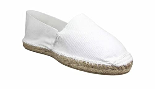Desconocido Alpargatas Clásicas de Lona con Suela de Yute (Cosido a Mano) (Blanco, Numeric_40)