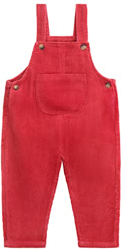Salopette in Velluto a Coste per bebé Bambini da 1 a 3 Anni, Vintage retrò Pantaloni con Bretelle per Primavera Autunno Taglia 80/86/92/98/104