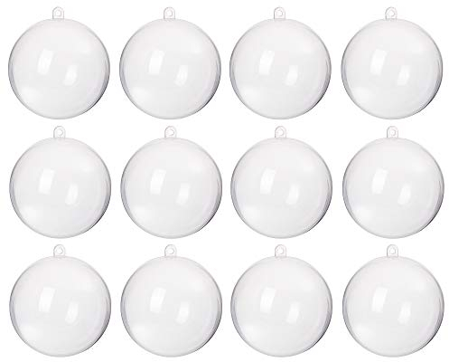 SPRINGOS Christbaumkugel zum Befüllen DIY 12 Stück Ø 11 cm