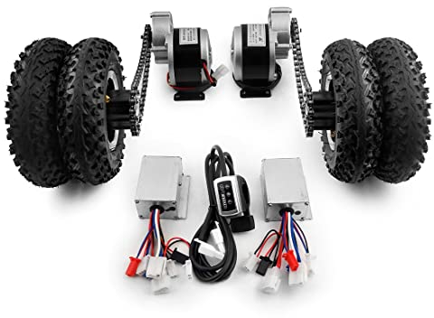 Dual 250W Motor Drive Barrow Umrüstsatz Einfaches Tragen 400lbs 8 Zoll Doppel Rad Set für elektrisches Strand Trolley Bike (24V250W Max 6kph)