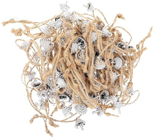 DOITOOL 100 Pezzi di Gancio per Ornamenti di Natale 1. 6 Cm Pretagliato Stringa Palla di Natale Appese Corde di Fissaggio Tappi Ornamento per Albero di Natale Decorazioni per Feste di