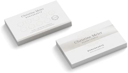 Bonuskarten personalisiert | Kosmetiikerin | 2-seitig | Querformat | Menge zur Auswahl | Treuekarten | Stempelkarten | Nagelstudio | Fußpflege | Friseur | Kosmetik | Ornament (500 Stück)