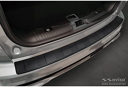 Avisa Matt-Schwarz Edelstahl Heckstoßstangenschutz kompatibel mit Ford Kuga III ST-Line/Vignale/Hybrid ST-Line 2019-2024 & FL 2024- 'Ribs', Mattschwarz | kompatibel mit Ford Kuga III ST-Line/Vignale/Hybrid ST-Line 2019-2024 & FL 2024- - Mattschwarz