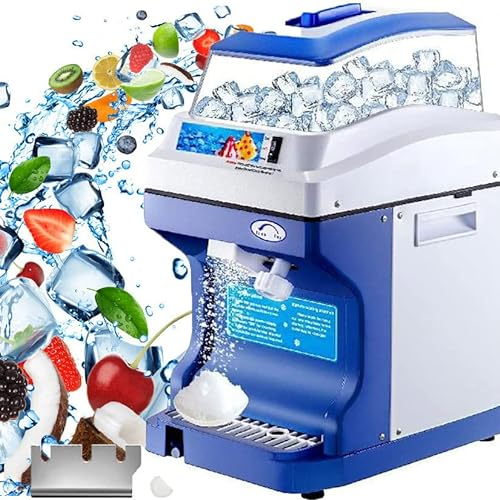 GBHJJ Electric Ice Crusher, 300W Commercial Ice Shaver Snow Cone Maker, Crushed Ice Machine Snow Cone Maker, 441 lb/hr Smoothie Blender with 11 lb Hopper for Party Event Snack Bar