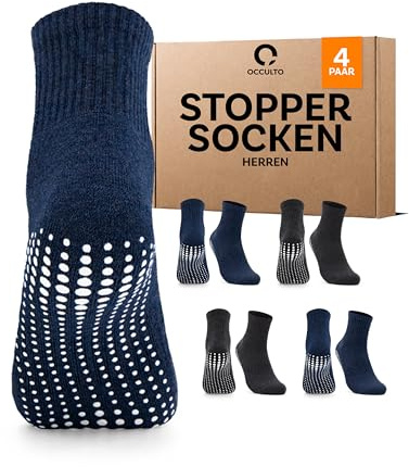 Occulto stoppstrumpor män 2-4 pack (modell: Andi) 4 Pack | Svart-Marinblå 43-46
