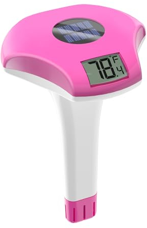 Baldr Solare Termometro Piscina Galleggiante, con Display Digitale LCD Facile da Leggere, Impermeabile IPX8,&Efficiente dal Punto di Vista Energetico, per Piscine, Vasche Idromassaggio