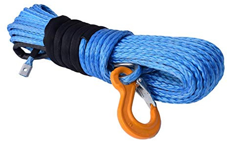 Corde de treuil Bleu 3/8 * Corde de treuil synthétique de 100 Pieds, câble de treuil de Bateau 10mm for Les treuils électriques de pièces Automobiles, Corde Offroad