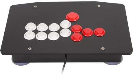 Wisoqu Palo de lucha, palo de lucha universal con puerto USB 2.0, 5 teclas direccionales, 8 botones de función grandes, joystick de lucha de juego para PC, STEAM, Android