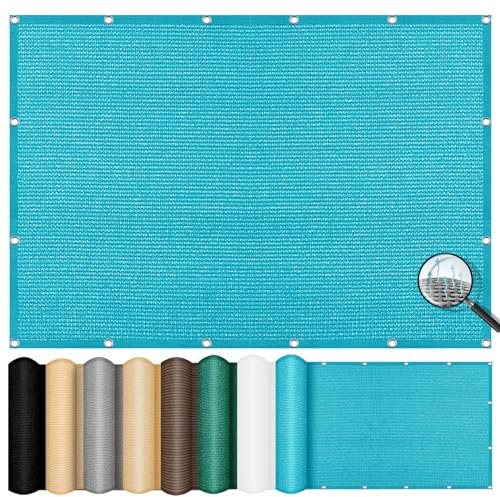 Tenda a Vela Traspirante Rettangolare 1.8 x 6.5 m, Antistrappo, Traspirante, 98% Anti UV, Telone Oscurante Antivento, Tendone Tende Telo Ombra, per Balcone, Terrazza, Blu Cielo