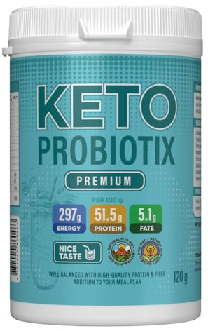 Keto Probiotix Premium - Aktive Ketose, schneller Stoffwechsel, mit Sojaprotein, Entgiftung, Vitamine B3 und B6, 220 Gramm, Pulver