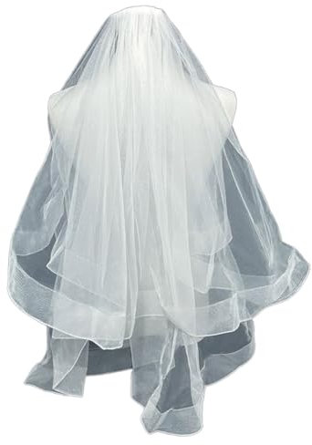 Brautschleier mit Perle/Schleife, vier Arten zur Auswahl, mehrlagiger Tüll, Junggesellinnenabschied, Fotografie, Hochzeitsschleier, Vollständig dünn, elastisch, A