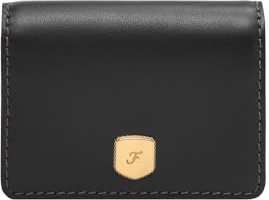 Fossil Lennox Leder oder Polyester Geldbörse für Damen Tintenschwarz 10.16cmL×2.54cmW×8.89cmH