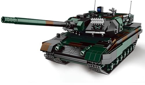Fuleying Leopard 2A6 Militärischer Panzer Bausteine Bausatz, Technik Militärischer Kampfpanzer Klemmbausteine Bausatz, Armee Panzer Modell Bauklotz Konstruktions Spielzeug