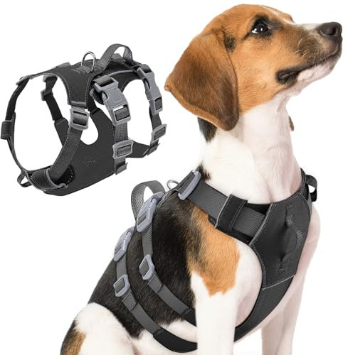 SlowTon No Pull Hundegeschirr - Fluchtsicheres, Verstellbares, Reflektierendes Ganzkörper-Hundegeschirr für Kleine, Mittelgroße und Große Hunde