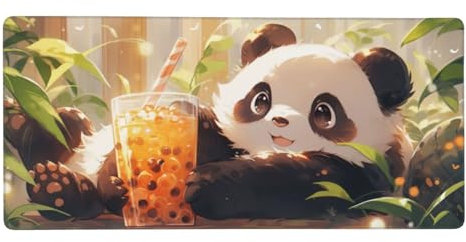 Schreibtischunterlage Karikatur Mauspad XXL 1500 x 800 x 3mm Groß Mauspad Panda Gaming Mousepad,Desk Mat,Mouse Pad mit Anti-Rutsch-Gummiboden,Gaming Zubehör Zimmer Deko Aesthetic,Geschenke für Männer