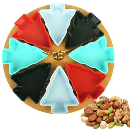 Vassoio per l'albero di Natale, vassoio a forma di albero di Natale, vassoio per antipasti, vassoio per snack natalizio, vassoio per antipasti diviso, vassoio alimentare per frutta secca, caramelle