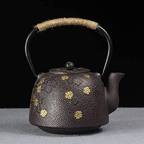 Tetera Tetera de Hierro Fundido con infusor extraíble Tetera de Estilo japonés Tetera con infusor Tetera de Hierro Fundido Retro Hecha a Mano Pura 0,6 l Excelente